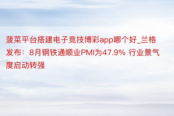 菠菜平台搭建电子竞技博彩app哪个好_兰格发布：8月钢铁通顺业PMI为47.9% 行业景气度启动转强